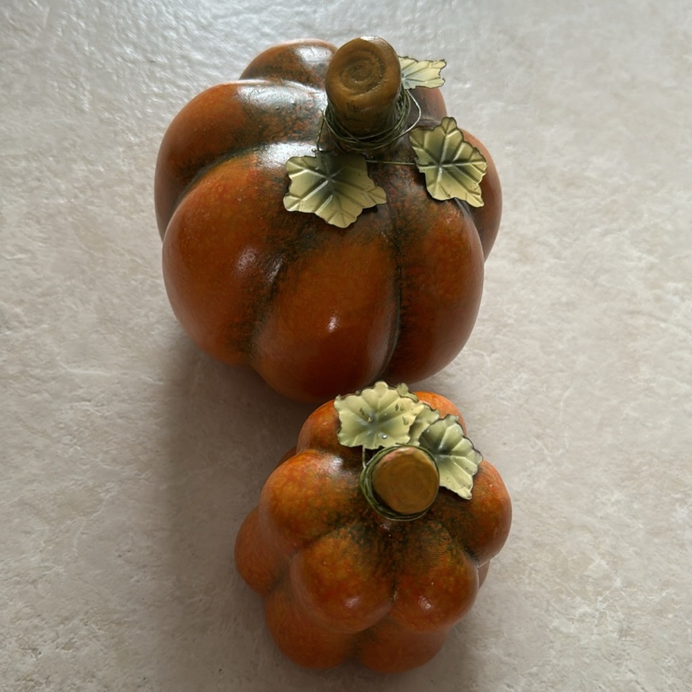 Two Ceramic Pumpkins - Picture 2 of 2